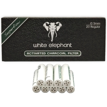 White Elephant Aktivkohlefilter Regular Ø9mm 20 Stück 2